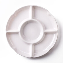 5 PołąCzonych OkrąGłYch Plastikowych Tac, Rozmiar: 13 Cali, BiałA Plastikowa Przegroda