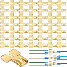 50 Unidades de Conectores de Pala Dobles Tipo Piggyback de Desconexión Rápida, Adaptadores de Terminales de Cable Eléctricos de 2 Vías