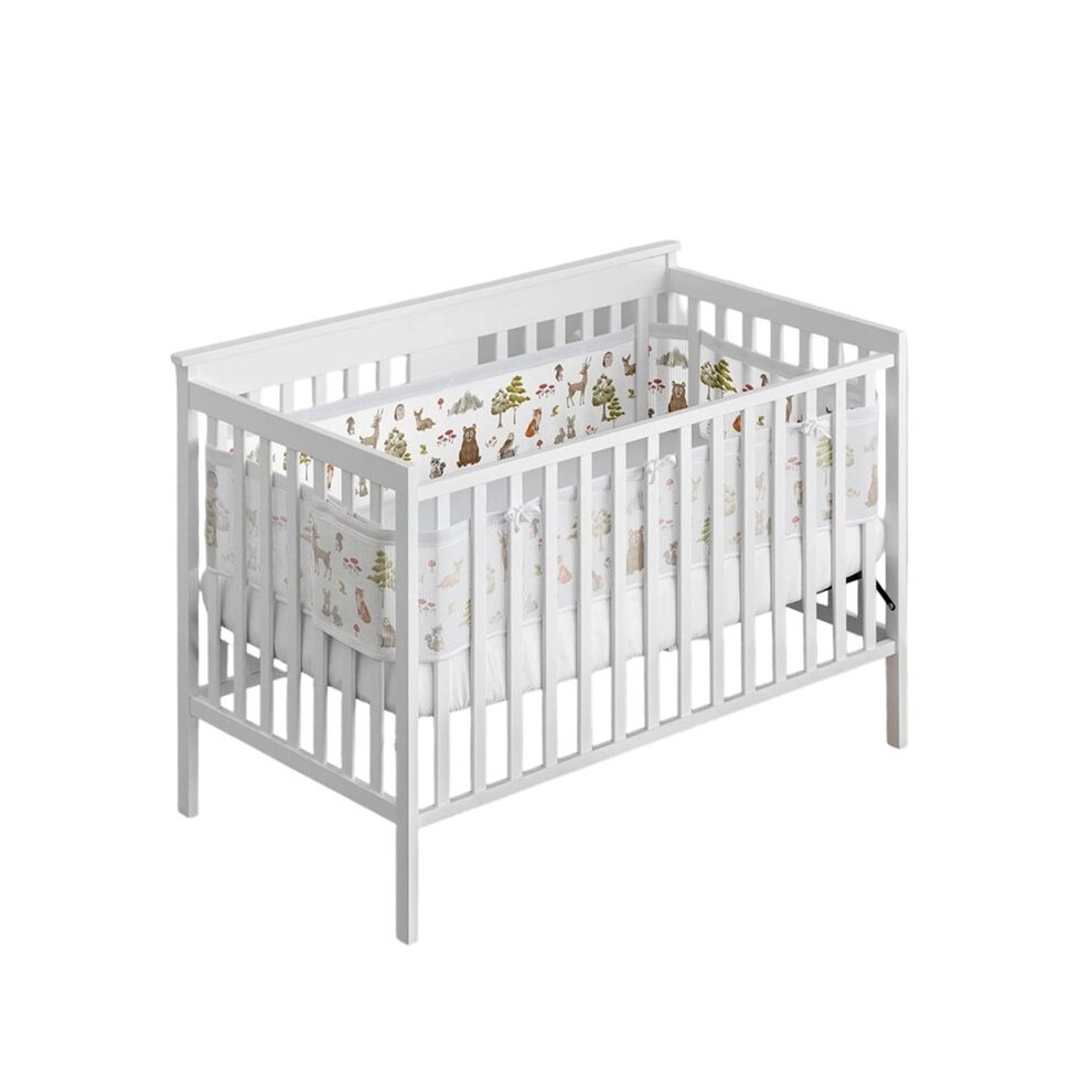 Breathable Mesh Crib Liner Set for Boys/Girls, Baby, Infants/Newborn Nursery (Animal Friends, Bear, , Hedgehog)