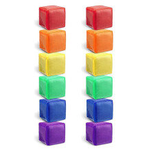 12PCS DIY Educational Game Dice Learning Dice Set with 6 Sides Clear Pocket Photo Pocket