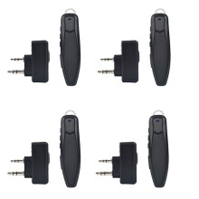 4X Walkie Talkie Wireless PTT Headset Earpiece Hands-Free K Plug for Microphone Headset Adapter
