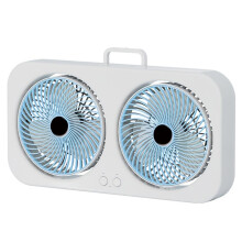 Dual  USB Fan Rotatable Blades Wall Mount or Freestanding Design Rechargeable Fan for Bedroom Outdoor Camping