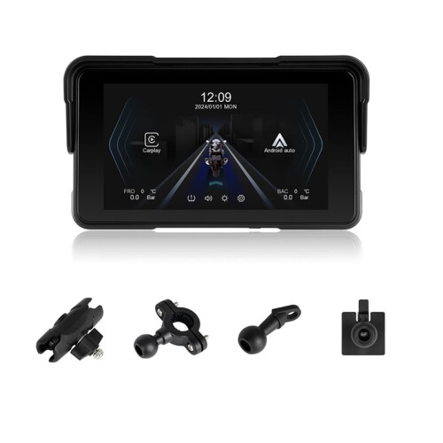 5'' Motorcycle Wireless Carplay Android Auto  Screen Player Waterproof Navigation Moto DVR Recorder