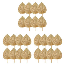 24St Torkade Palmblad Dekorationer Trimmad Torkad Spear Fans Tropiska Torkade Bröllopsblommor Boho Bröllopsdekor