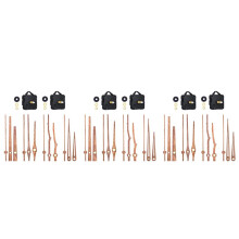 6Pcs Long Shaft Quartz Clock Motor Kit Movement Mechanism with 12 Inch Walnut Wood Hands Clock Repair Parts Replacement