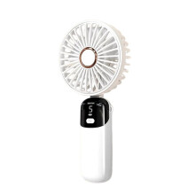 Handheld Fan Foldable Portable Neck Hanging Fans 5 Speed USB Rechargeable Fan with Phone Stand and Display Screen
