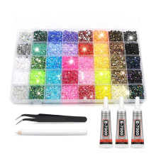 Kit de Brilho, Kit de Strass de Resina Colorida DIY, para Arte com Diamantes, Strass de Gel de Resina, Kit Colorido