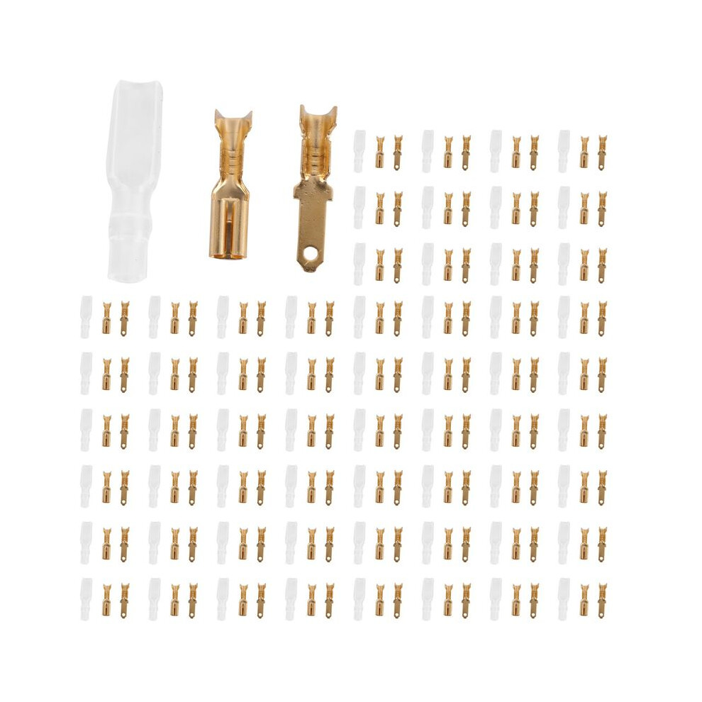 1000Pcs Female Male Spade Crimp Terminals Sleeve Wire Wrap Connector For 22-16 Awg 2.8Mm 4712523458003