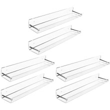 Lot de 6 étagères Flottantes En Acrylique, 15 L x 3,25 Pouces, étagère Murale Transparente pour Salle de Bain