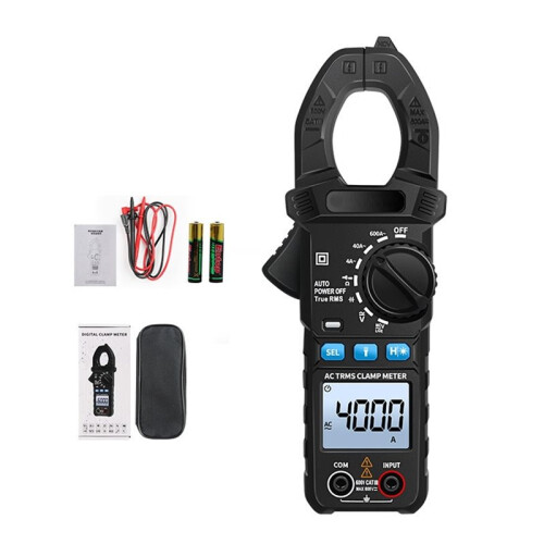SK-201 Clamp Meter Digital Multimeter Tester AC Current Voltage Capacitance NCV Tester with Flashlight