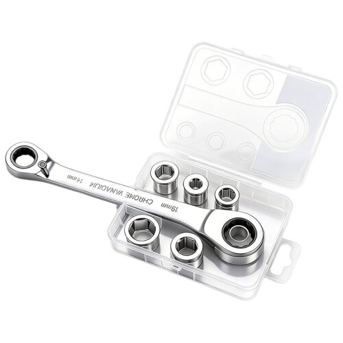 Double- Ratchet Wrench, Interchangeable Combination Kit, Detachable Flexible Torque Wrench