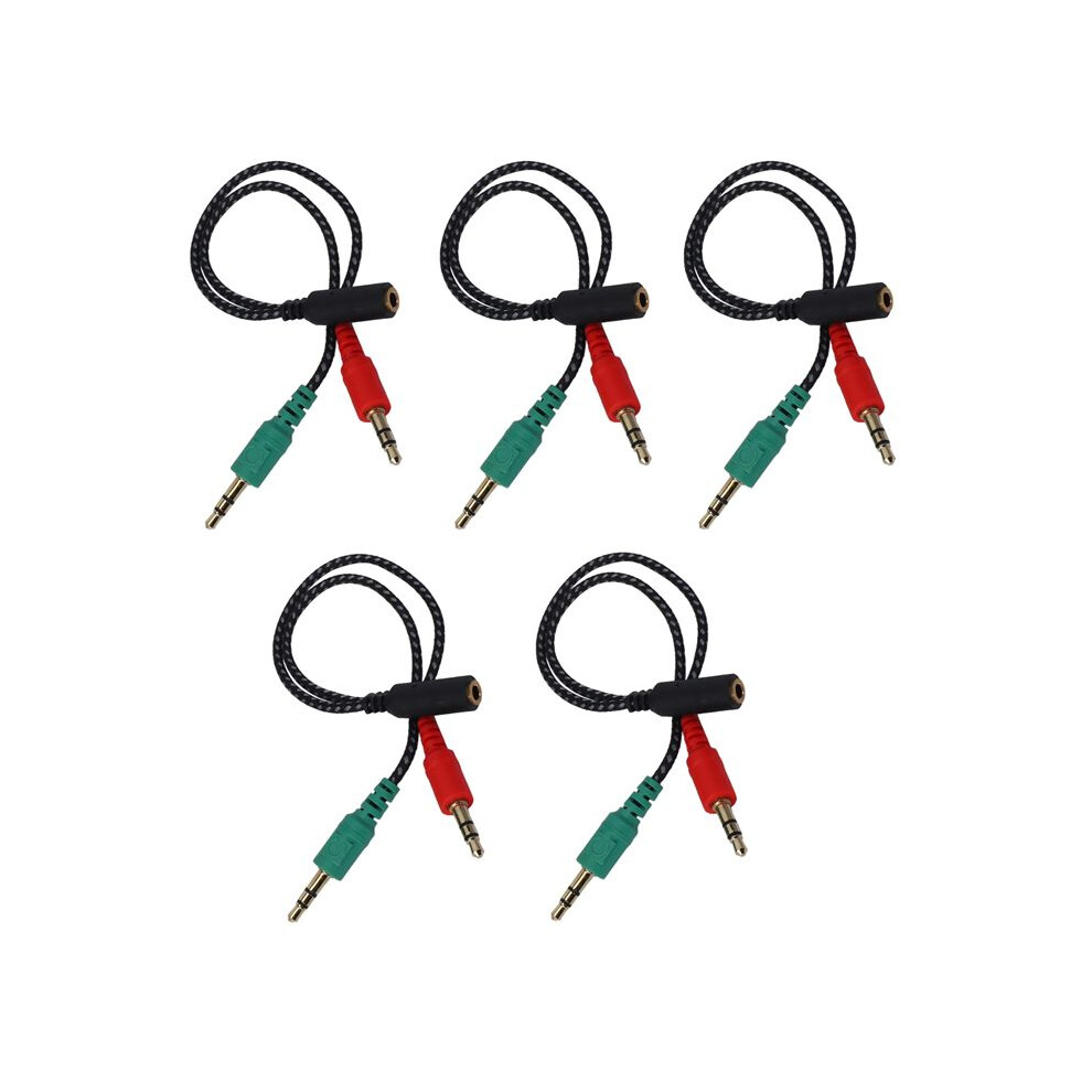 5X Headphone Splitter For Computer, Earphone Adapter For Pc Audio & Mic, 3.5Mm Female To Dual 3.5Mm Male 4711380592202