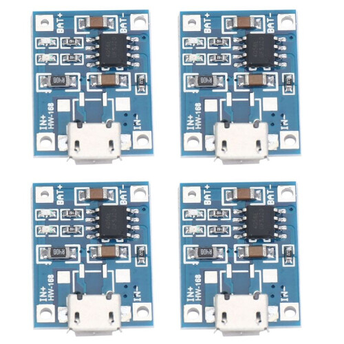 4X Micro-USB 1A Li-Ion 18650 Lithium Battery Charger Charging for TP4056 Module Board