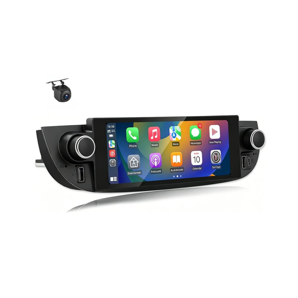 Car Radio For 500 2007-2015 Wireless Carplay Android Auto Multimedia Player 6.86'' Stereo Bt Fm Wifi Backup Camera 6033566106668