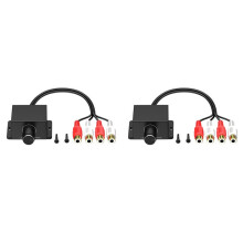 2X Car Audio Amplifier Bass Level Remote Volume Control Knob 2RCA Male and Female Input and Output Car Volume Regulator