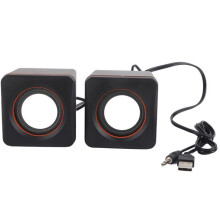 Mini haut-parleur stéréo filaire avec port USB et prise jack 3,5 mm pour ordinateur de bureau et ordinateur portable, son double voie robust