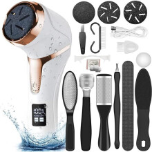 10-teiliges Maniküre- und Pediküre-Set, wasserdichte elektrische Fußfeile (IPX7), professioneller Hornhautentferner und -glätter