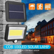 Lampe solaire extérieure à 100 puces COB avec détecteur de mouvement, étanche IP65 pour jardin et terrasse