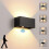 LED Wall Light 24W 3000K Black IP65 with Motion Sensor and Adjustable Angle for Indoor and Outdoor Use 1