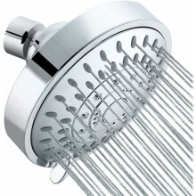 Pommeau de douche solaire rond 10 cm haute pression, 5 réglages, finition chromée pour salle de bain