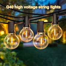 Guirlande lumineuse extérieure à LED guinguette 15 m, 25 ampoules G40 en plastique, étanche IP44