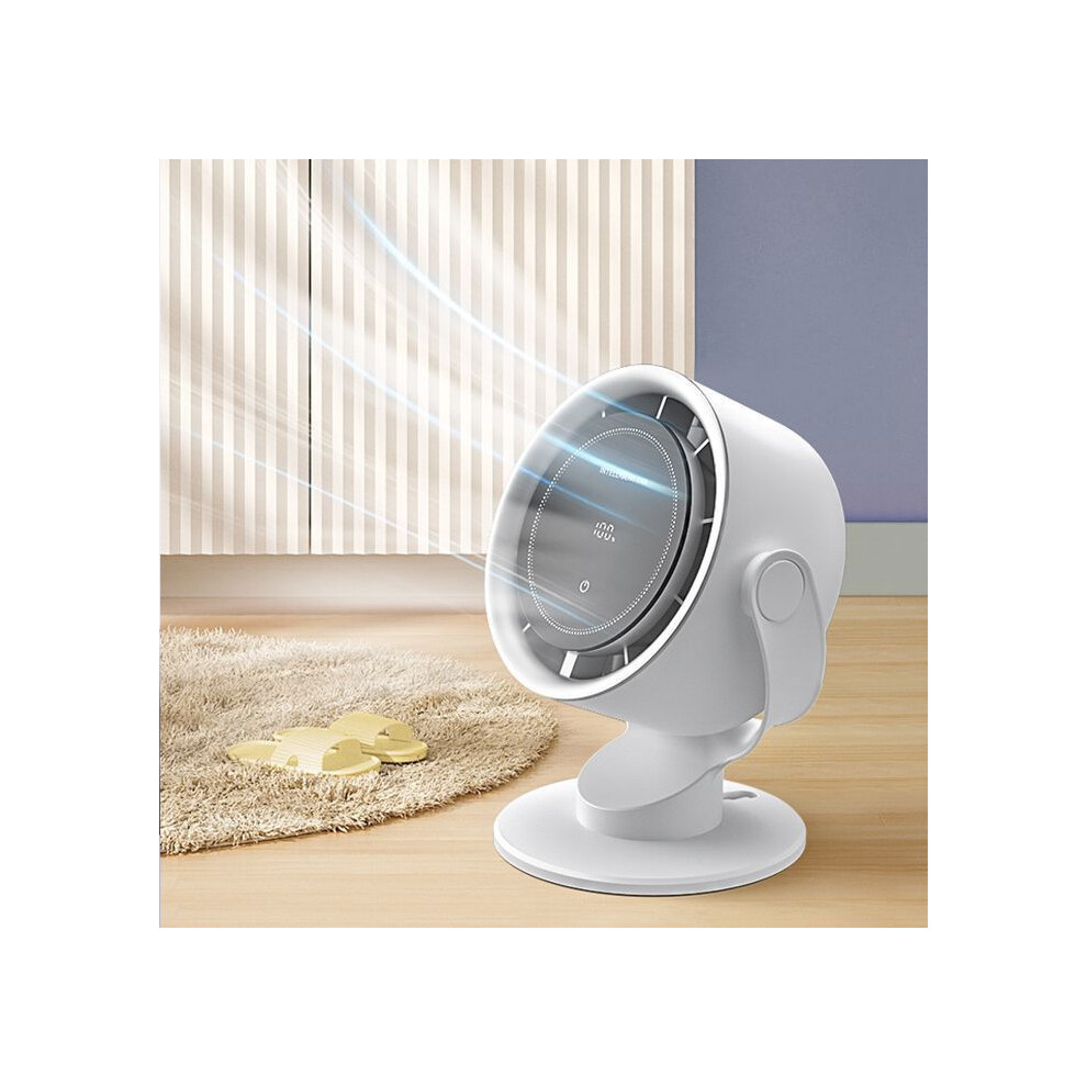 Portable Turbo Desk Fan, Adjustable Speed, Rechargeable Battery, Led Display For Home And Office 6083684973758