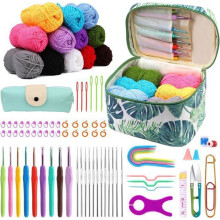 87-Piece Crochet Hook Set with Smooth-Tip Hooks, Ideal for Beginners, Compact and Portable