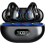 Wireless Bluetooth 5.3 Stereo Earbuds with Touch Control, Clip-on Design and LED Display, Black 1