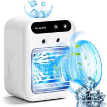 Tragbarer 3-in-1-Luftkühler mit Ventilator und Luftbefeuchter, 500-ml-Tank für Schlafzimmer, Büro und Zuhause