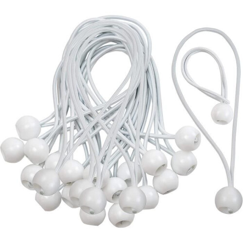 Pack of 50 White Long Loop Elastic Bands, 15 cm Length, Practical for Securing and Holding Items