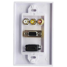 -Compatible VGA 3RCA Combo Home TV AV Outlet Audio Video Wall Plate Face Cover Plate Panel