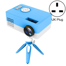 J15 1920 X 1080P Hd Home Mini Led Projector With Tripod Supports Av / Hdmi X 1 / Usb X 1 / Tf X 1, Plug Specifications: Uk Standard (Blue And White)