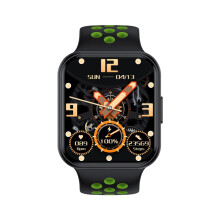 De S226 1,72-inch waterdichte smartwatch ondersteunt hartslag- en bloeddrukmeting (zwart en groen). :Zwart Groen Verrassingscadeau