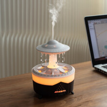 UFO Water Drop Aroma Diffuser Luchtbevochtiger, Stille Diffuser voor Thuis en Bureau, Compatibel met Afstandsbediening, Stekker: Esthetisch Aantrekke