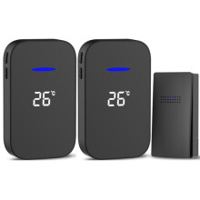 C302B Campanello wireless per la casa da uno a due con display digitale della temperatura e telecomando compatibile, adatto agli anziani, standard de