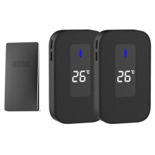 C303B Campanello wireless per la casa da uno a due con display digitale della temperatura e telecomando compatibile, adatto agli anziani, standard de