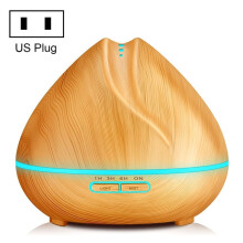 Peach-Shaped Wood Grain Remote-Controlled Ultrasonic Humidifier, Aromatherapy Diffuser, Automatic Alcohol Sprayer With Led Light, Capacity: 400Ml, Us
