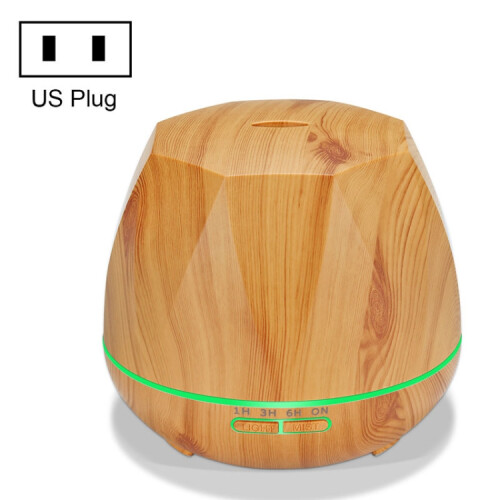 Diamond-Patterned Wood Grain Remote-Controlled Ultrasonic Humidifier, Aromatherapy Diffuser, Automatic Alcohol Sprayer With Led Light, Capacity: 400M