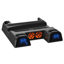 Dobe PS5 Game Controller Multi-Function Dual Charge Cooling Fan Dock With Disc Holder (Black) :Black Surprise Gift