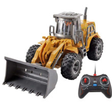 Veicolo giocattolo elettrico da costruzione ricaricabile a 5 canali con telecomando wireless compatibile (Bulldozer): regalo a sorpresa a tema bulldo