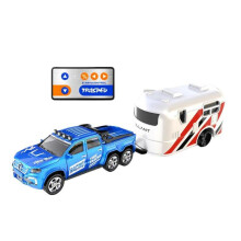 1:64 Mini auto in lega compatibile con telecomando con luci, modello di auto realistico giocattolo, specifiche: 8801, blu con custodia appendibile: 8