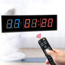 Kyx-0023 2,3-inch 6-cijferige LED multifunctionele sport- en fitnesstimer, stekker: Amerikaanse standaard (blauwe en rode cijfers): Amerikaanse stekk