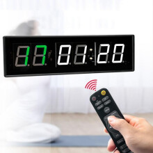 Kyx-0023 2,3-inch 6-cijferige LED multifunctionele sport- en fitnesstimer, stekker: Amerikaanse standaard (groene en witte cijfers): Amerikaanse stek