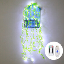 Lámpara de cola de caballo con cable de cobre y 100 LED, estilo: USB + control remoto compatible (luz blanca): USB + RC Regalo sorpresa