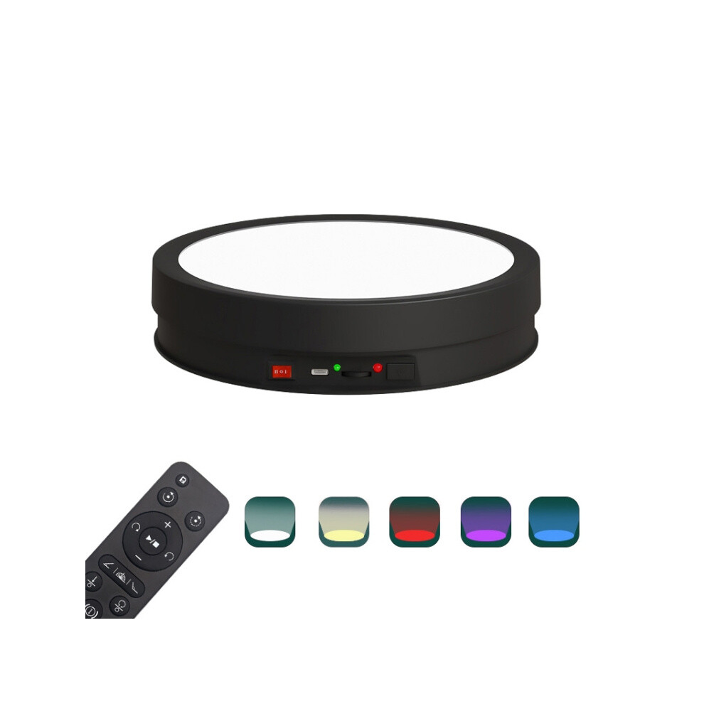 22Cm Compatible Remote Control Led Color Illuminated Rotating Display Stand With Adjustable Speed And Dimming Compatible Live Streaming And Display. 9072918066486