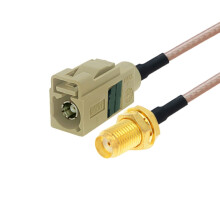 Cavo coassiale di prolunga per antenna RG316 da 20 cm (connettore SMA femmina, connettore Fakra I femmina): da SMA femmina a Fakra I femmina - Regalo