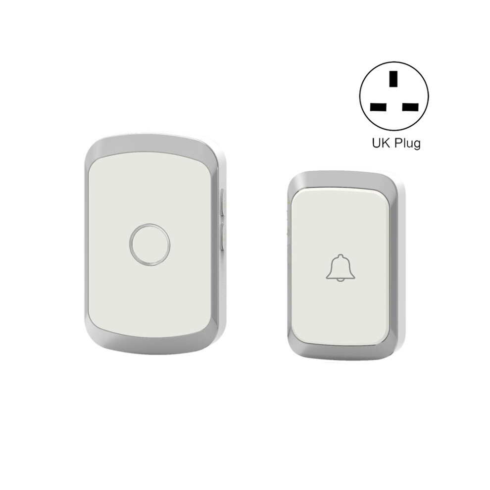 Cacazi A20 Smart Home Wireless Doorbell, Digital Music Long-Distance Compatible Remote Control Doorbell, Specifications: Uk Standard (Silver) :Uk Sur 9072918070551