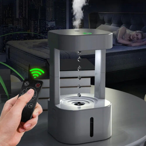580Ml Anti-Gravity Humidifier With Water Droplet Backflow Atomizing Aroma Diffuser (White Light) :White Light Surprise Gift