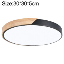 Originálne okrúhle stropné svietidlo s drevenými makarónmi, plynulé stmievanie, veľkosť: 30 cm (čierna): 30 cm prekvapivý darček