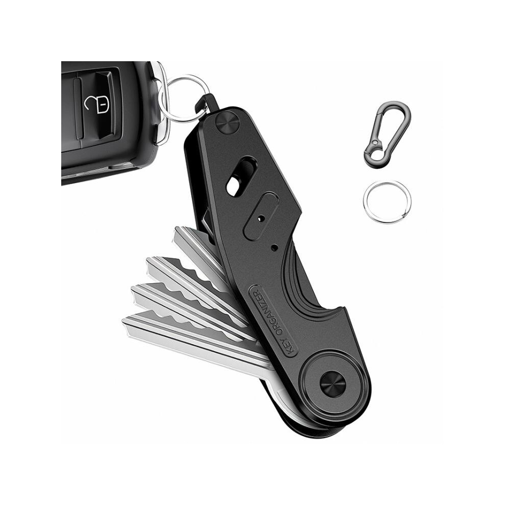 Retro Aluminum Alloy Key Holder/Car Key Clip, Holds 2-6 Keys, A Men's Gift (Black). : Surprise Gift Black 9072918073095